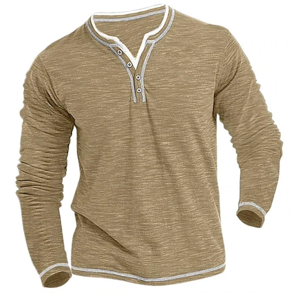 Frederik | V-Neck Long Sleeve Top for Men