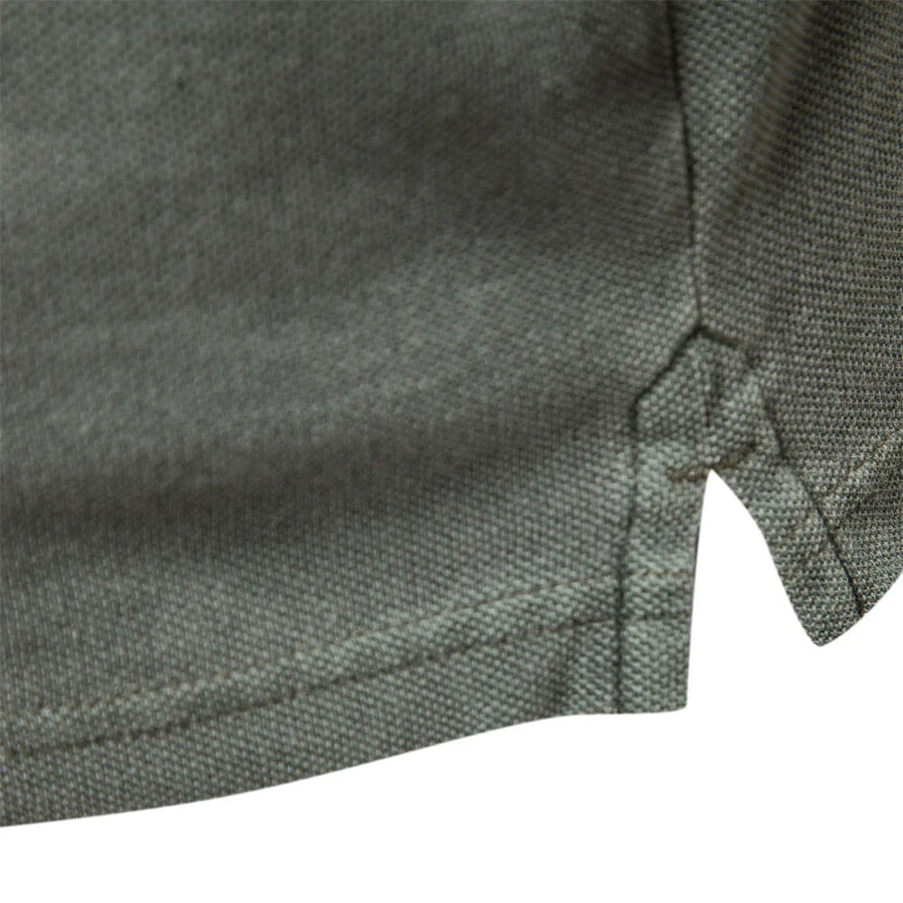 Erik | Ribbed Collar Button-Front Polo Shirt for Men
