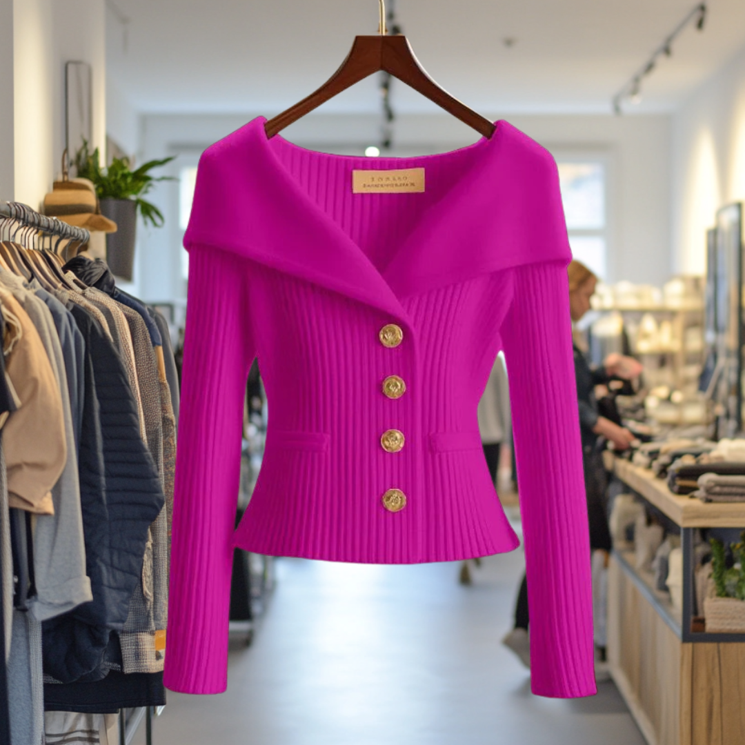 Svea | Ribbed Open-Front Knit Cardigan with Long Sleeves for Women