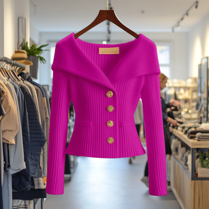 Svea | Ribbed Open-Front Knit Cardigan with Long Sleeves for Women