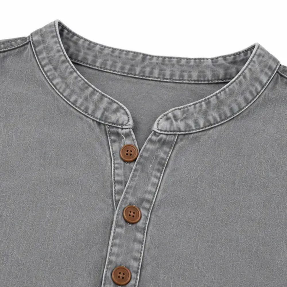 Juliette | Women's Henley Tunic Top with Side Buttons