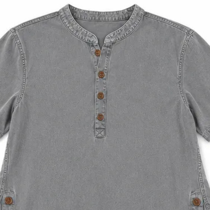 Juliette | Women's Henley Tunic Top with Side Buttons
