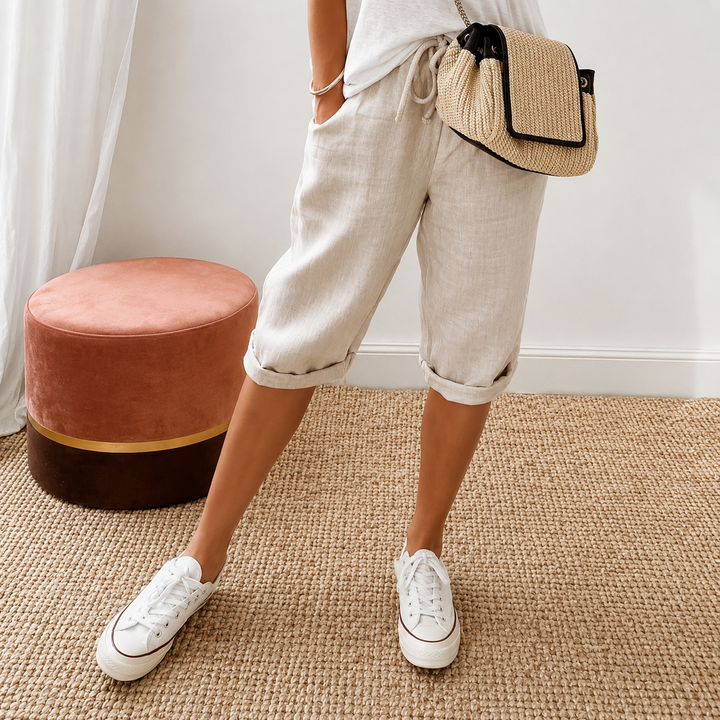 Rue | Women's Cropped Trousers - Relaxed-Fit Summer Capri