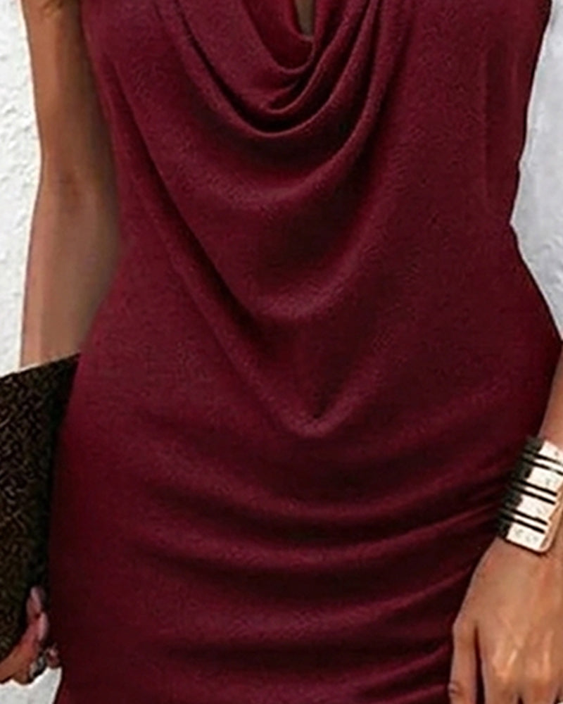 Petra | Sleeveless Cowl Neck Above-Knee Dress for Women