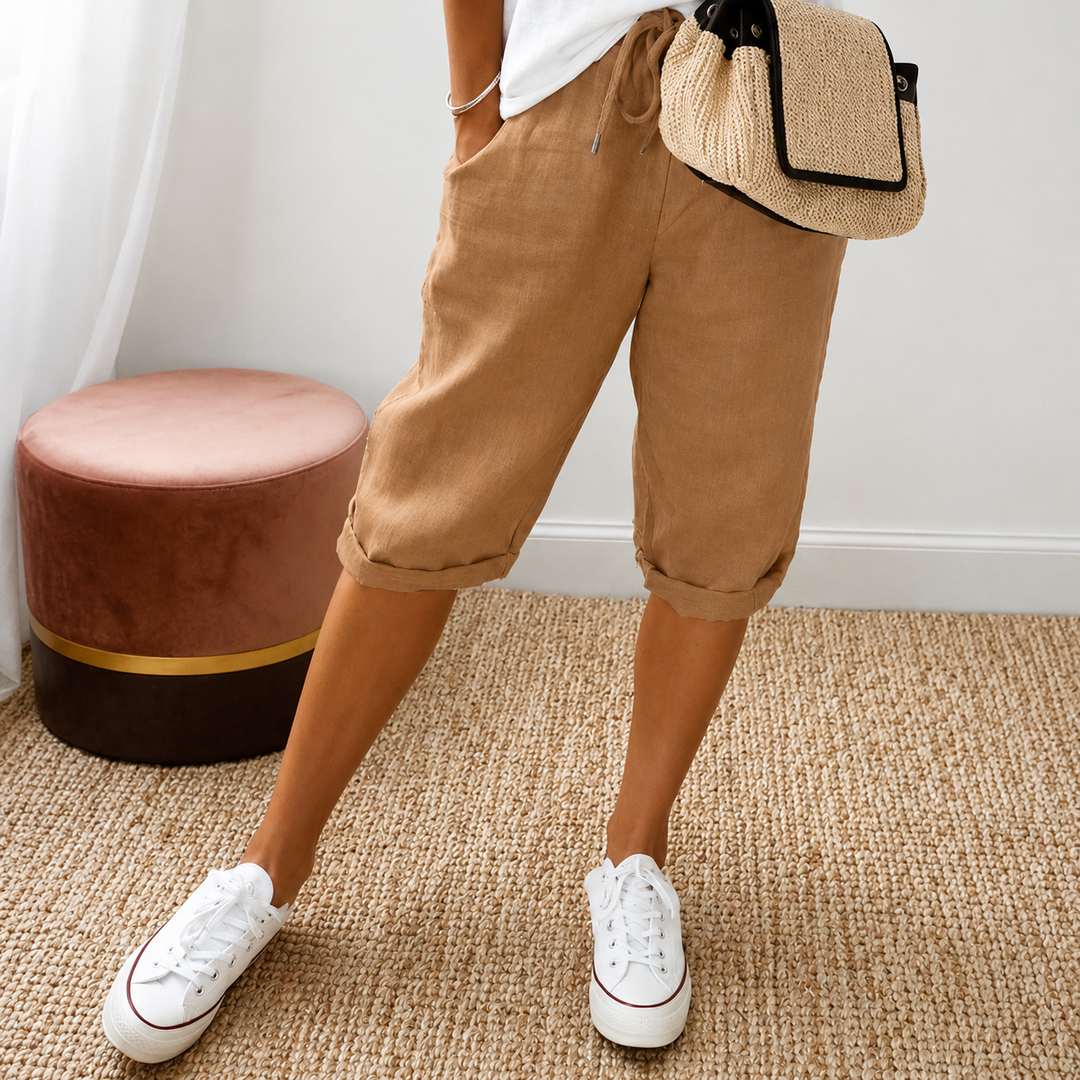 Rue | Women's Cropped Trousers - Relaxed-Fit Summer Capri
