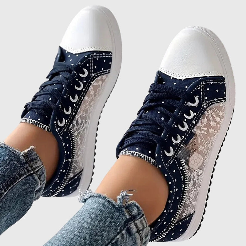 Anaïs | Wide Toe Box Lace-Up Comfort Sneakers with Arch Support