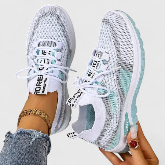 Skye | Cushioned Lace-Up Sneakers with Breathable Knit Upper for Women