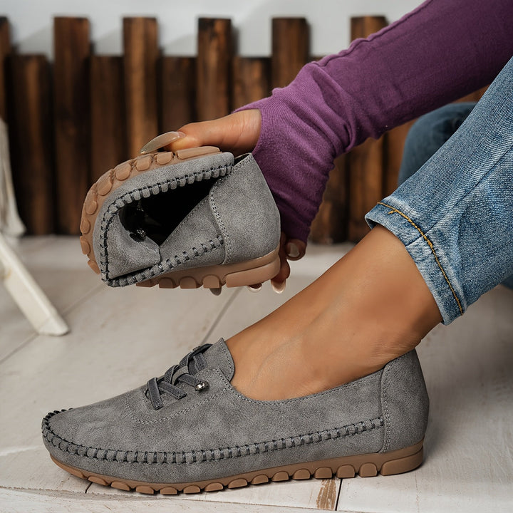 Nadyssa | Slip-On Ribbed Loafers with Cushioned Comfort Sole