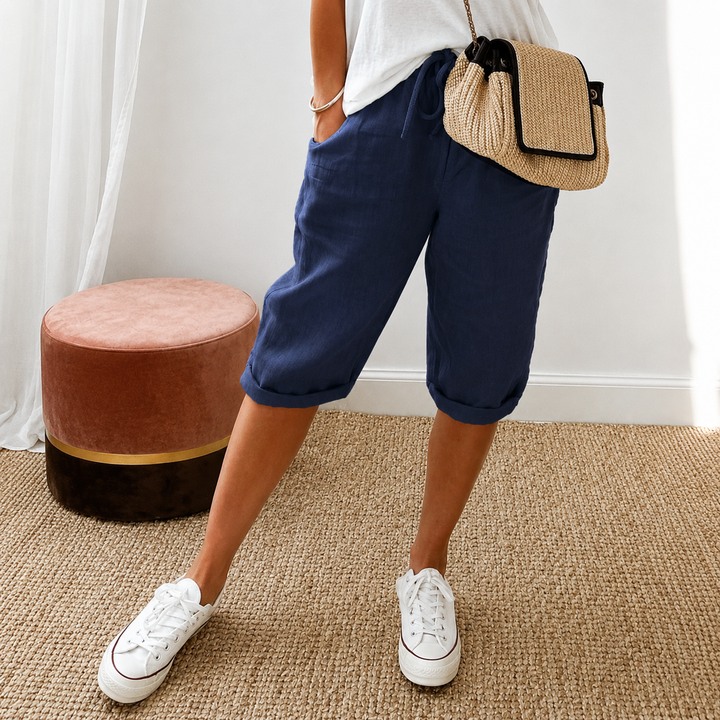 Rue | Women's Cropped Trousers - Relaxed-Fit Summer Capri