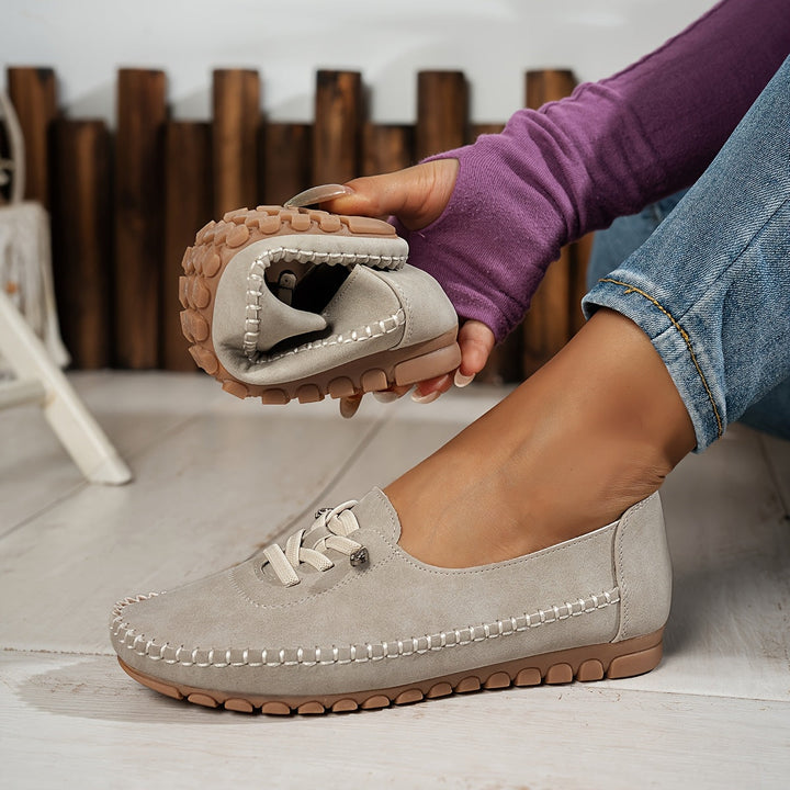 Nadyssa | Slip-On Ribbed Loafers with Cushioned Comfort Sole