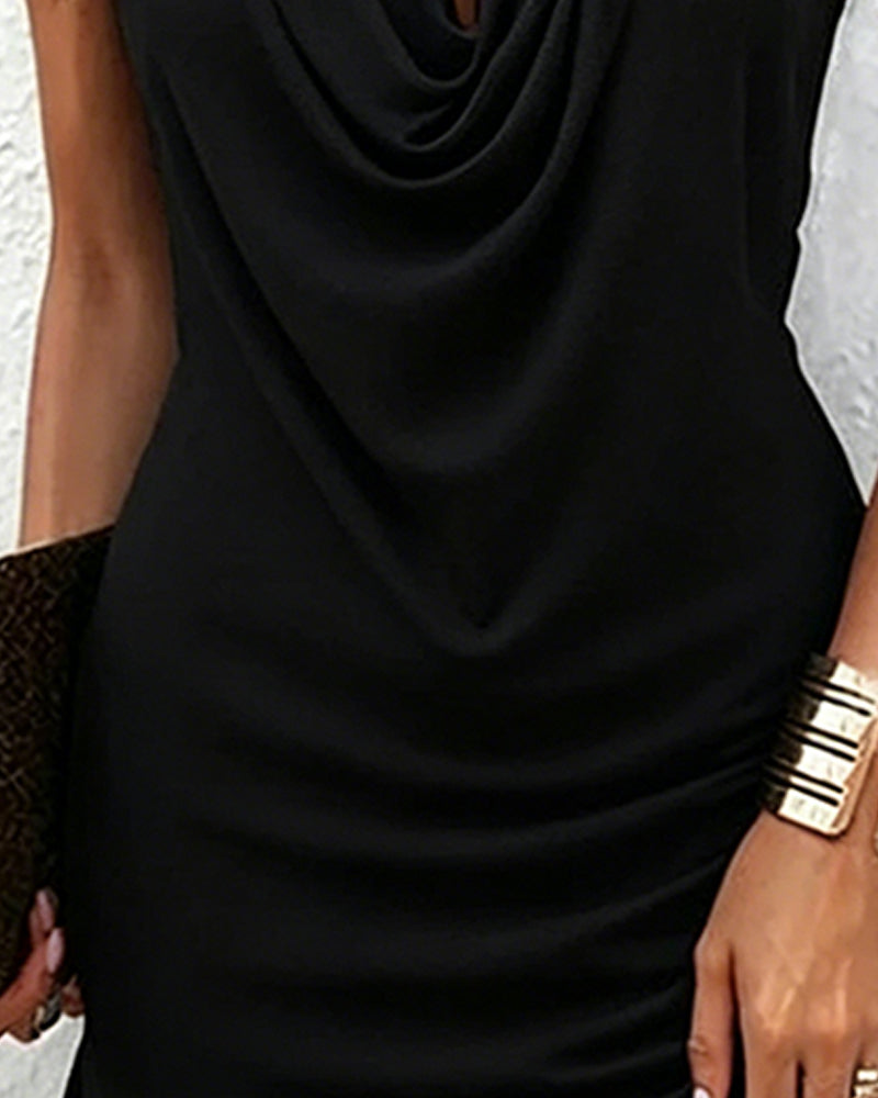 Petra | Sleeveless Cowl Neck Above-Knee Dress for Women