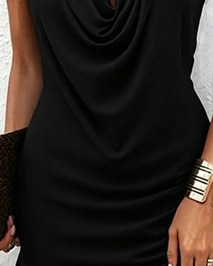 Petra | Sleeveless Cowl Neck Above-Knee Dress for Women