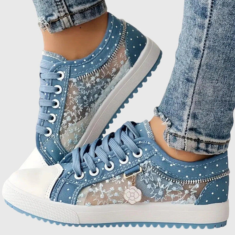 Anaïs | Wide Toe Box Lace-Up Comfort Sneakers with Arch Support