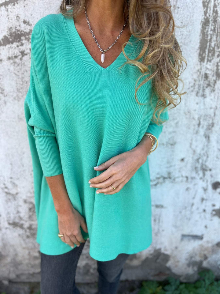 Juliana | Women's V-Neck Sweater Relaxed-Fit Lightweight Knit