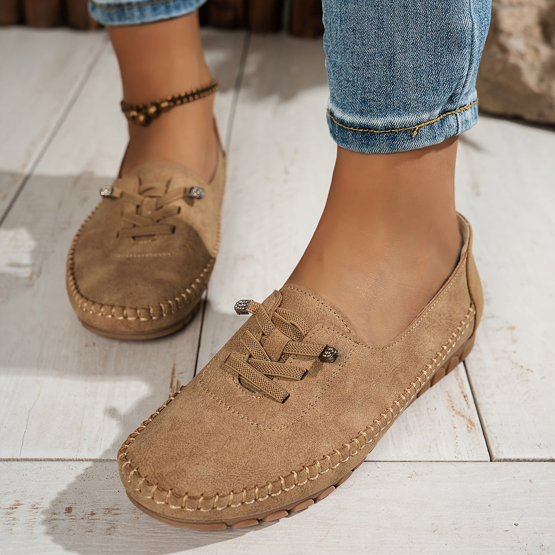 Nadyssa | Slip-On Ribbed Loafers with Cushioned Comfort Sole