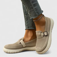 Nadalisa | Cushioned Slip-On Loafers with Buckle Strap for Women