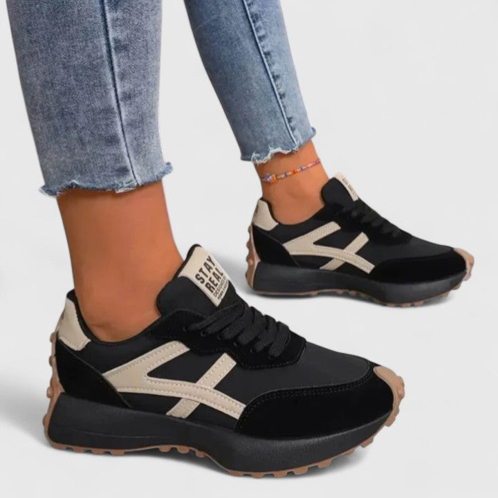 Alessia | Chunky Lace-Up Sneakers with Contrast Trim for Women
