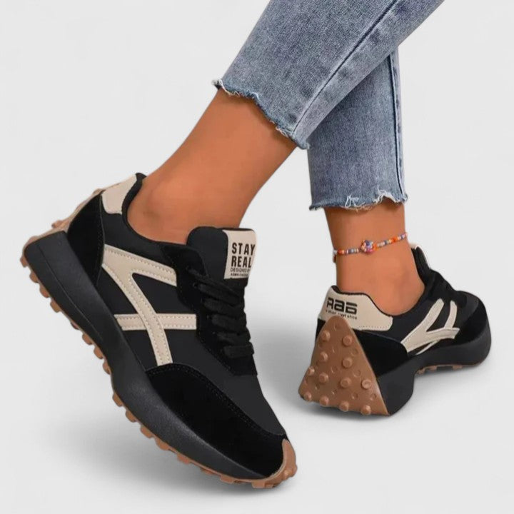 Alessia | Chunky Lace-Up Sneakers with Contrast Trim for Women