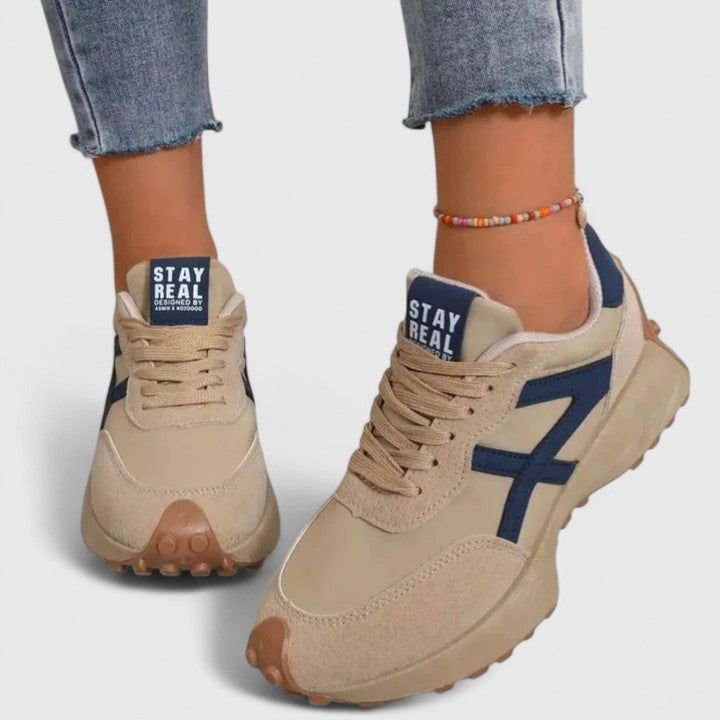 Alessia | Chunky Lace-Up Sneakers with Contrast Trim for Women