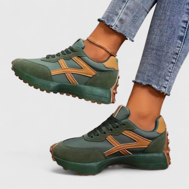 Alessia | Chunky Lace-Up Sneakers with Contrast Trim for Women