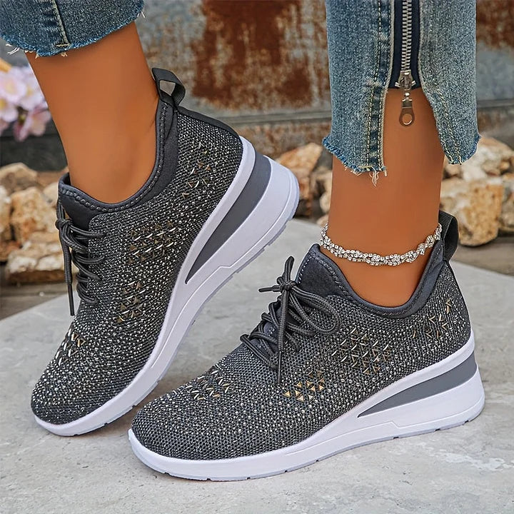 Ingeborg's | Sparkling Mesh Slip-On Sneakers with Arch Support for Women