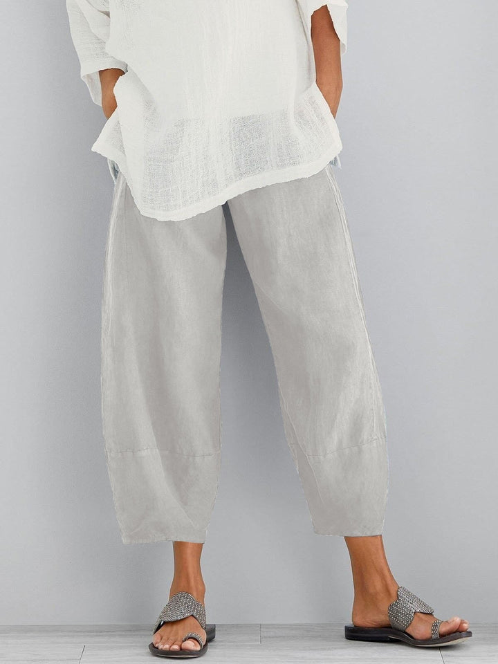 Irene | Women's Cropped Pants Elastic Waist Wide Leg – Weekend Errands