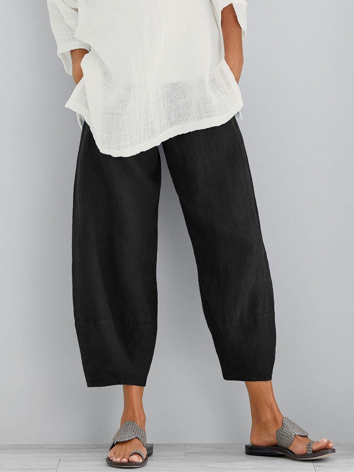 Irene | Women's Cropped Pants Elastic Waist Wide Leg – Weekend Errands