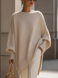 Nadalene | Oversized Batwing Sleeve Ribbed Sweater for Women