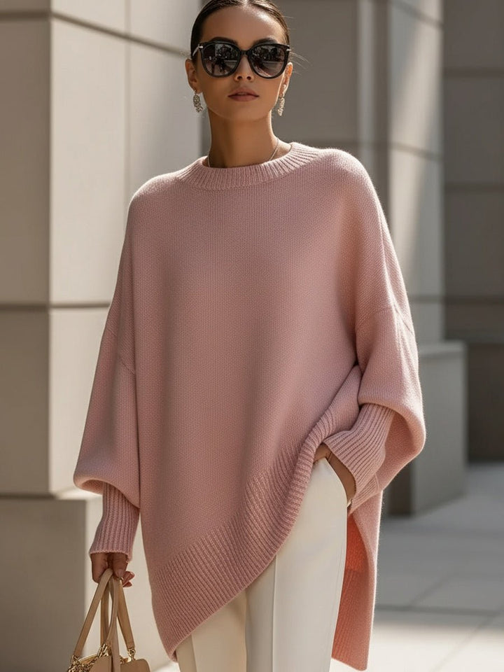 Nadalene | Oversized Batwing Sleeve Ribbed Sweater for Women