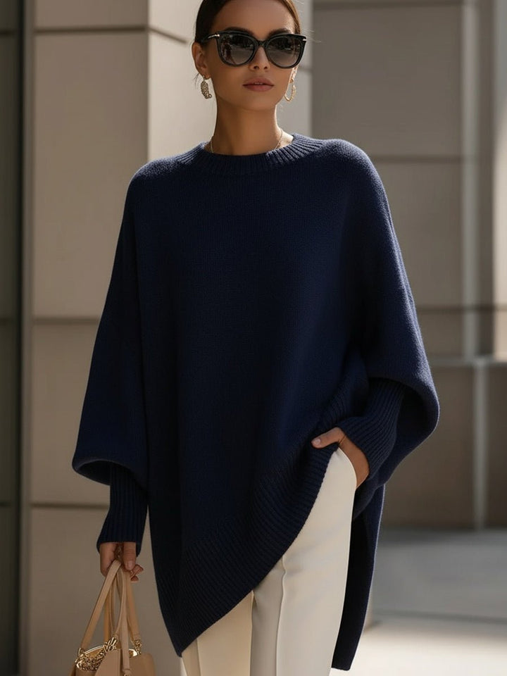 Nadalene | Oversized Batwing Sleeve Ribbed Sweater for Women