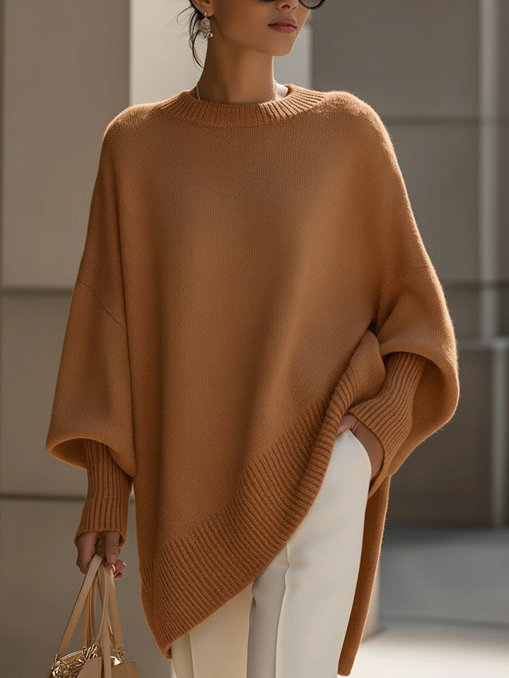 Nadalene | Oversized Batwing Sleeve Ribbed Sweater for Women