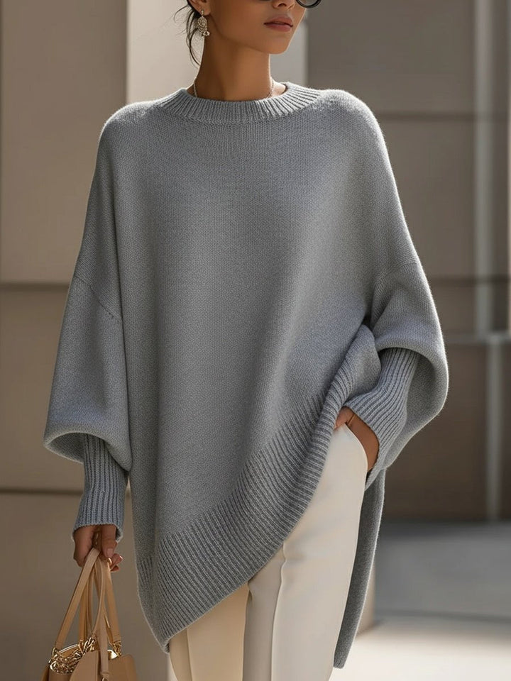 Nadalene | Oversized Batwing Sleeve Ribbed Sweater for Women