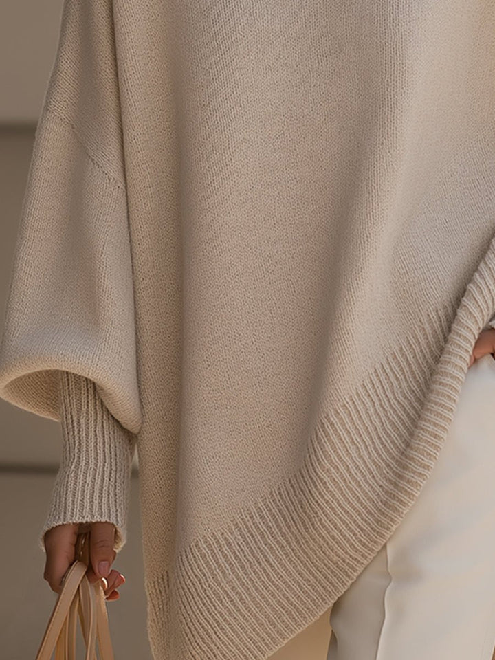Nadalene | Oversized Batwing Sleeve Ribbed Sweater for Women