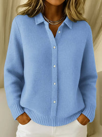 Pippa | Ribbed Knit Sweater with Stand-Up Collar for Women