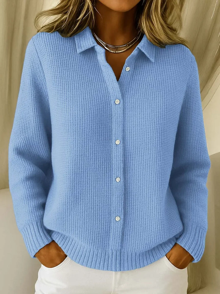 Pippa | Ribbed Knit Sweater with Stand-Up Collar for Women