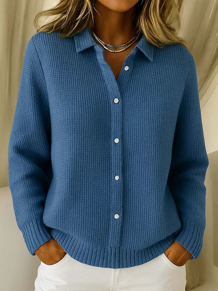 Pippa | Ribbed Knit Sweater with Stand-Up Collar for Women