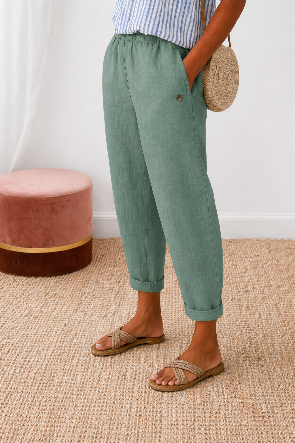Helena | Women's Tapered Trousers Relaxed-Fit Office Casual