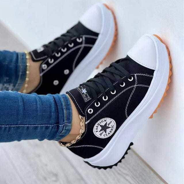 Sofia | Women's Cushioned Slip-On Sneakers with Perforated Toe and Ribbed Trim