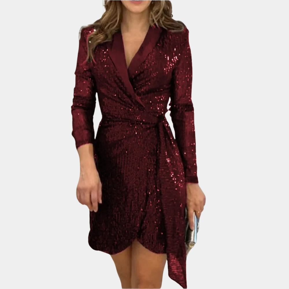 Manon | Women's Blazer Dress with Belt & V-Neck Detail