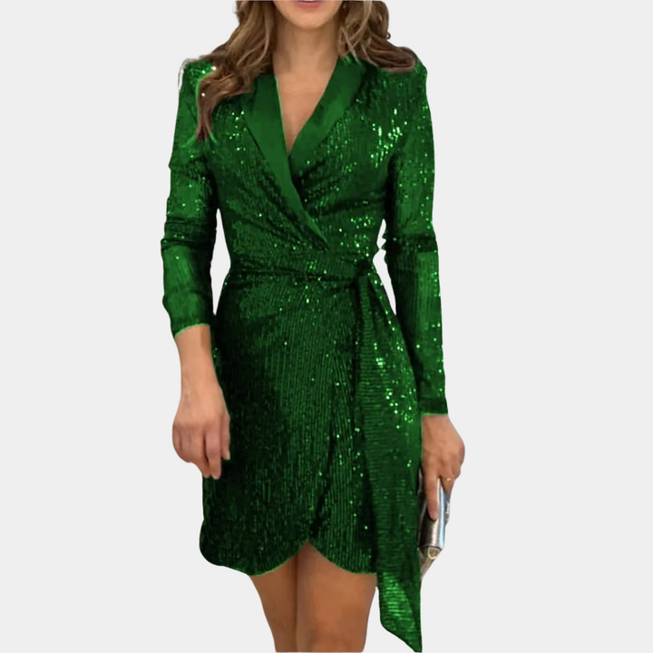 Manon | Women's Blazer Dress with Belt & V-Neck Detail