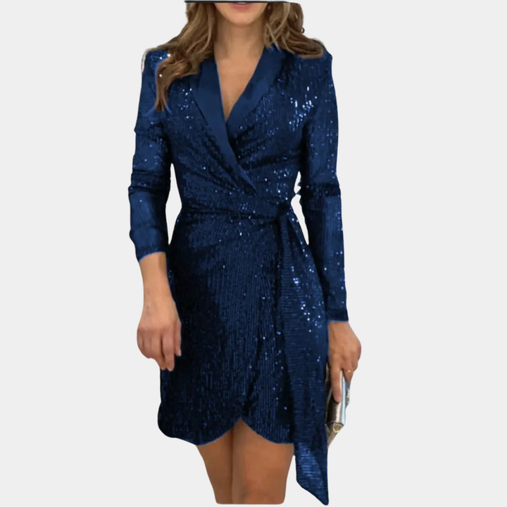 Manon | Women's Blazer Dress with Belt & V-Neck Detail