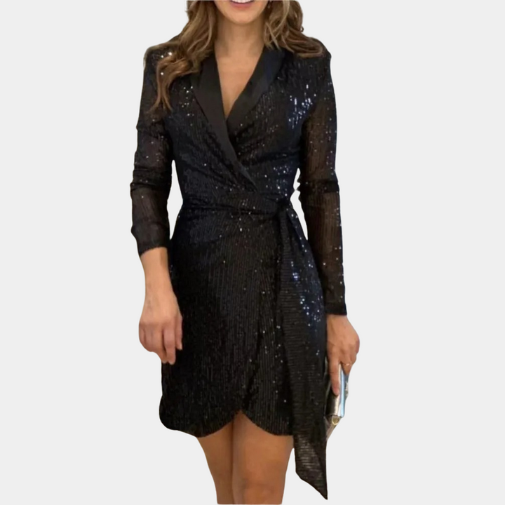 Manon | Women's Blazer Dress with Belt & V-Neck Detail