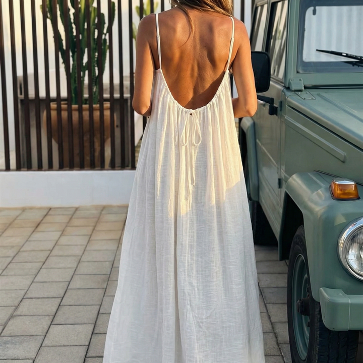 Isadora | Sleeveless Open-Back Maxi Dress with Spaghetti Straps for Women