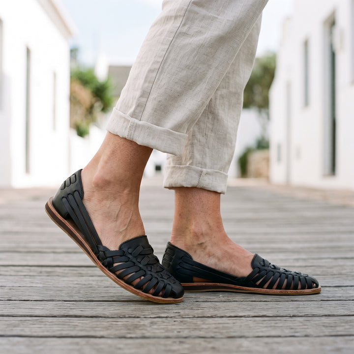 Nadelle | Women's Woven Flat Sandals Open-Toe Slip-On