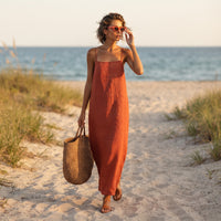 Bo | Women's Maxi Dress Spaghetti Strap Boho Beach Look