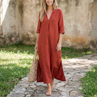 Charlotte | Women's V-Neck Maxi Dress – Summer Daytime Wear