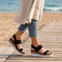 Nadja | Women's Platform Espadrille Sandals - Open-Toe Wedge
