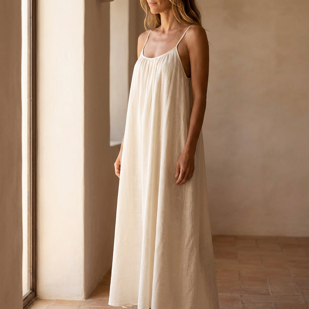 Isadora | Sleeveless Open-Back Maxi Dress with Spaghetti Straps for Women