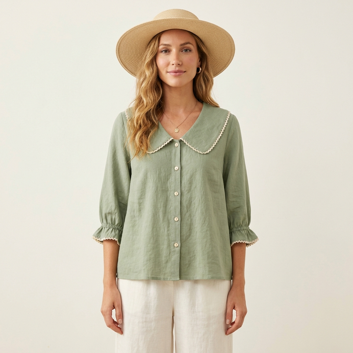Grace | Women's Vintage Button-Detail Blouse