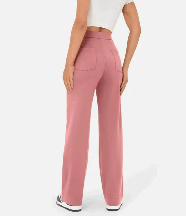 Isolde | Women's High-Waist Trousers Wide Leg Button Front